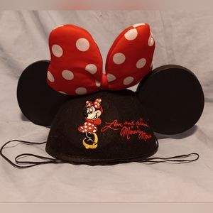 Minnie Mouse Disneyland 2006 Ears Love and Kisses Youth hat black